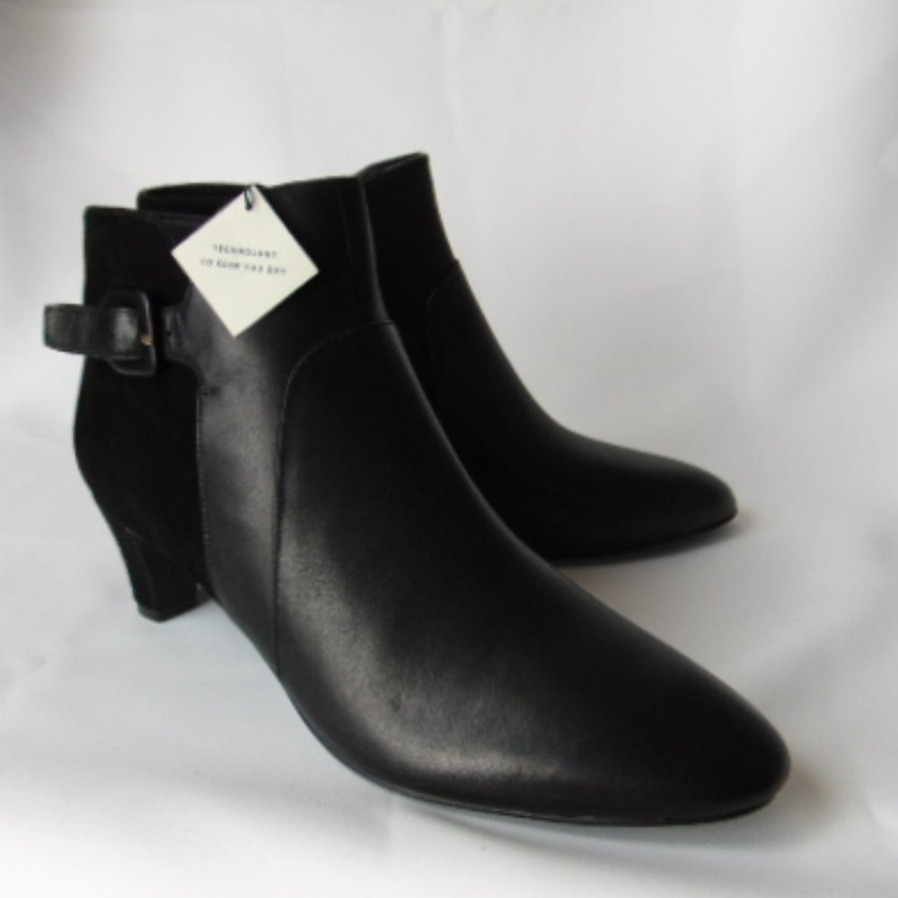 NEW COLE HAAN Sylvia Black Suede Leather Waterproof Booties Size 9.5